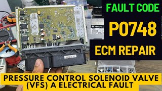 P0748,P0743,P0760 pressure control solenoid valve (vfs) A electrical fault fix, ECM repair.