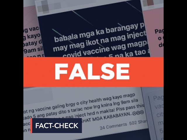 FALSE: 5 die in Tarlac due to COVID-19 vaccine