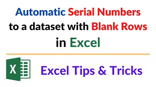 Add Automatic Serial Numbers to a dataset with blank rows in Excel