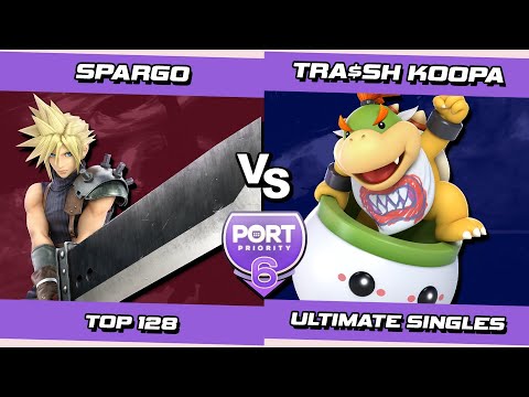 Port 6 Top 128 - Sparg0 (Cloud) Vs. Tra$sh Koopa God (Bowser Jr.) SSBU Ultimate Tournament