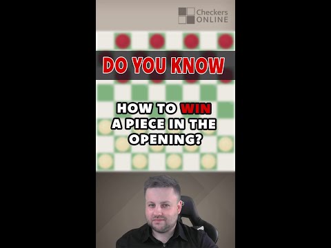 How to win a piece in the opening in american checkers? #shorts #checkers