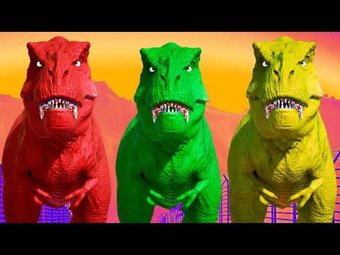 Tyrannosaurus Rex Color Pack Vs Indominus Rex, Spinosaurus Dinosaurs Jurassic World Evolution