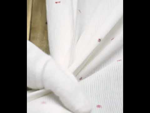 Geometric White Jamdani Handwoven Cotton 60 GSM Fabric — video