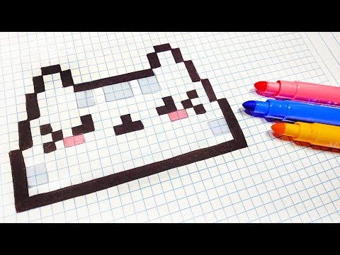 Handmade Pixel Art - How To Draw a Kawaii Cat #pixelart