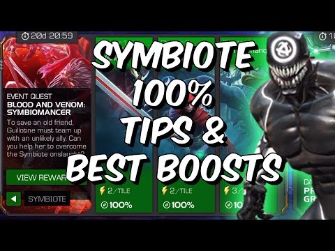 Symbiote 100% Tips & Best Boosts - Blood & Venom: Symbiomancer - Marvel Contest of Champions