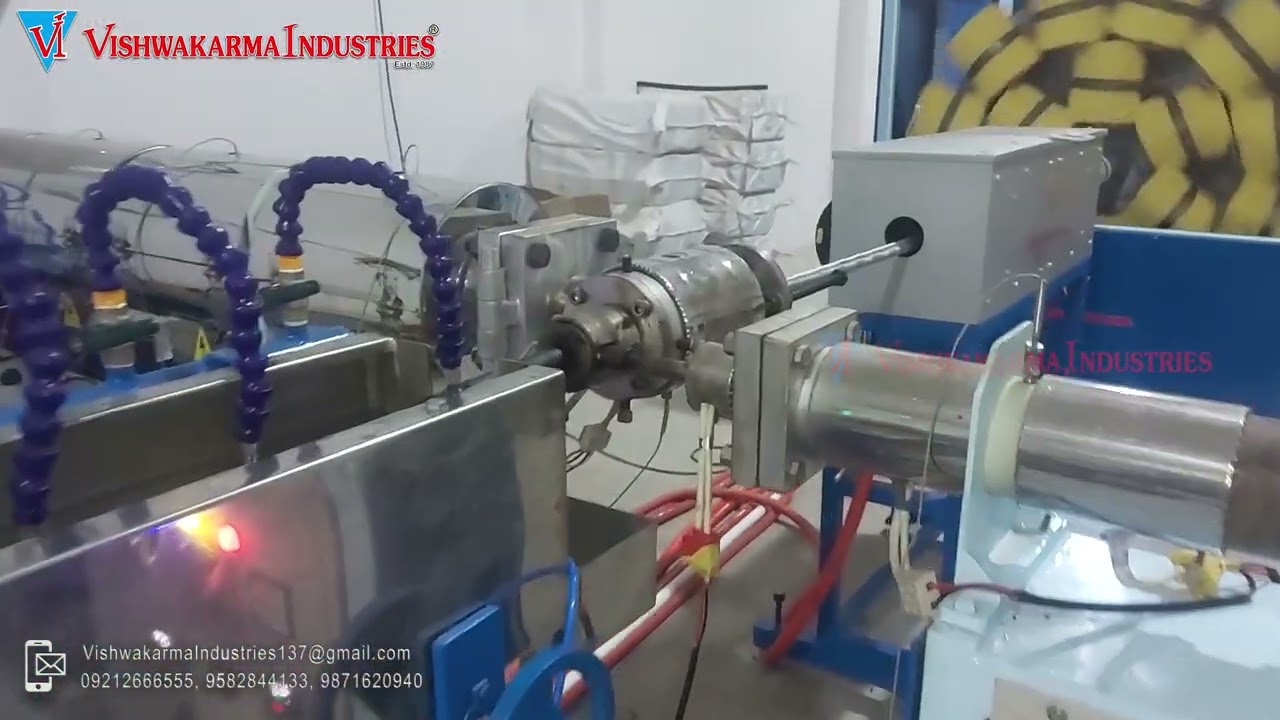 Fire Hose PVC Braided Pipe Manufacturing Online Extrusion Machine By Vishwakarma Industries