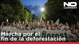 Caucheros marchan en Belém, reclaman el fin de la deforestación en la COP30