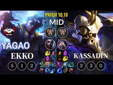 JDG Yagao Ekko vs Kassadin Mid - KR Patch 10.18