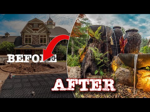 The most AMAZING Fountain we ever built | Aquascape Front Entrance Fountain