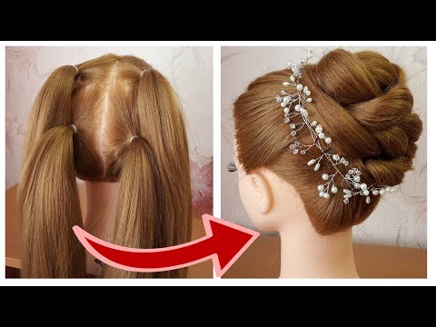 Hairstyle With Trick | Quick & Easy Hairstyle For Wedding/Party | Coiffure mariage facile à faire