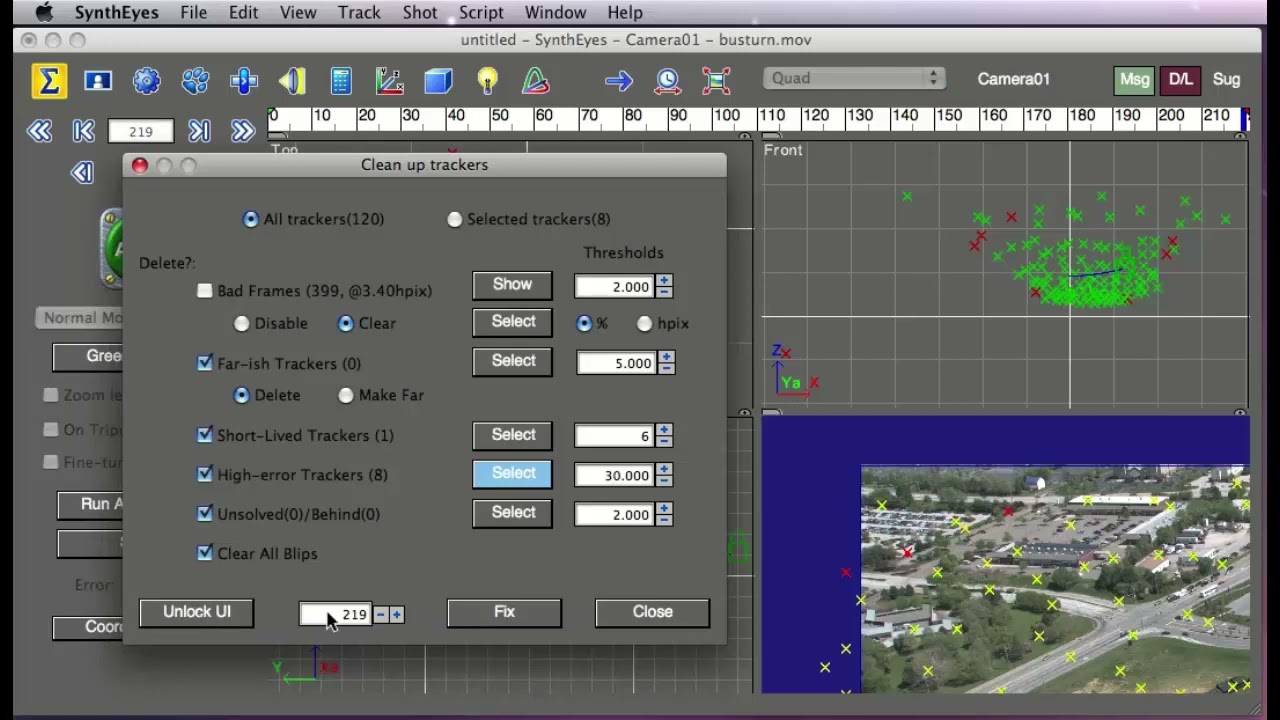 SynthEyes Tracker Cleanup Dialog Walk-through