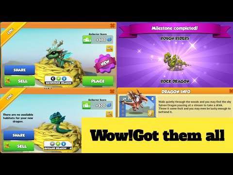 Got the SYLVAN(Dragon of the week),ROCK dragon and hatching EIKTHYRNIR,JORMUNGAND Dragon.