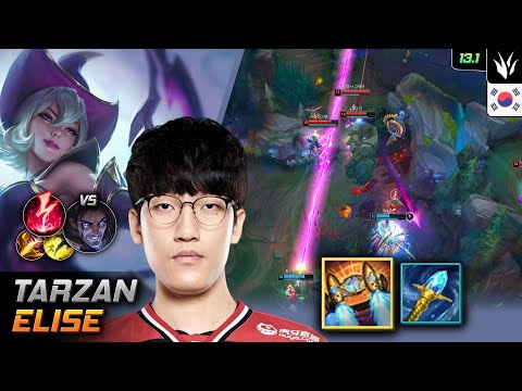 Tarzan Jungle Elise Build Hextech Rocketbelt Electrocute - LOL KR 13.1