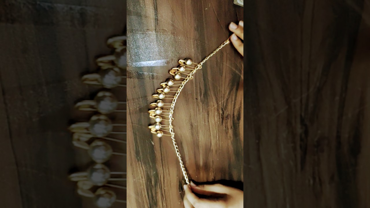 Safety pin necklace 🧷 golden pin di#subscribe #shorts #diyideas