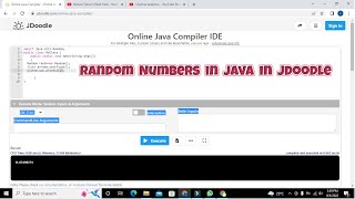 how to generate random numbers in java in jdoodle | how to create random number in java in jdoodle