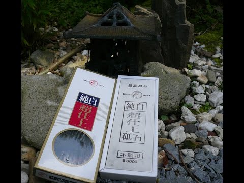 Sharpening stones: naniwa snow white 8k with Mejiro Nagura