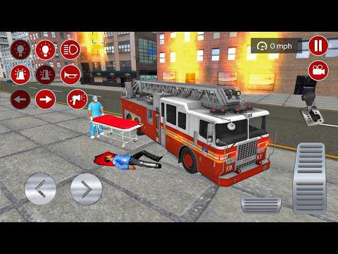 Real Fire Fighting Van Driving Simulator - 911 Engine rescue Car Driving Simulator