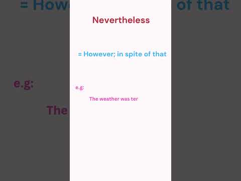 Nevertheless&hellip;