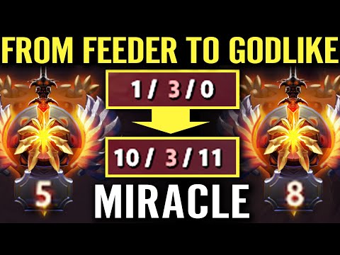 MIRACLE WTF Comeback! From FEEDER to GODLIKE Shadow Friend Nevermore Top 5 Rank MMR 7.27 Dota 2 Pro
