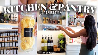 ULTIMATE KITCHEN MAKEOVER: Aesthetic Spice Drawer & Pantry Restock, Organizing and Makeover
