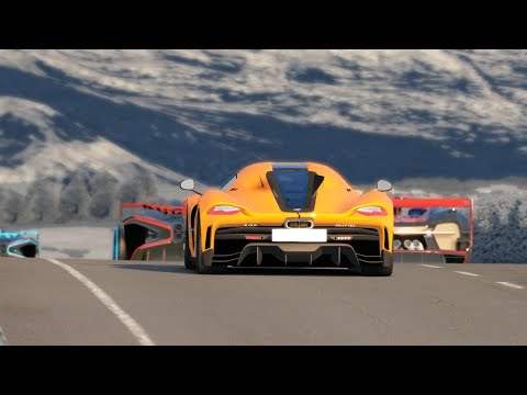 Koenigsegg Jesko Absolut vs Bugatti Vision GT vs Bugatti Bolide at Highlands