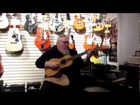 Greg Albert on the Barn Wood Parlor Guitar