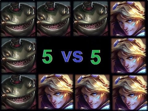 League of Legends * One for all mode * 5 Ezreal VS 5 Tahm Kench  2015