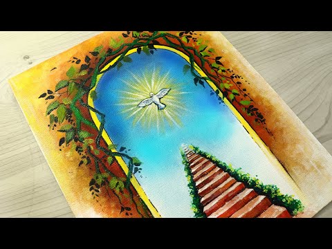 Way To Heaven  Acrylic Painting - Step By Step Tutorial For Beginners