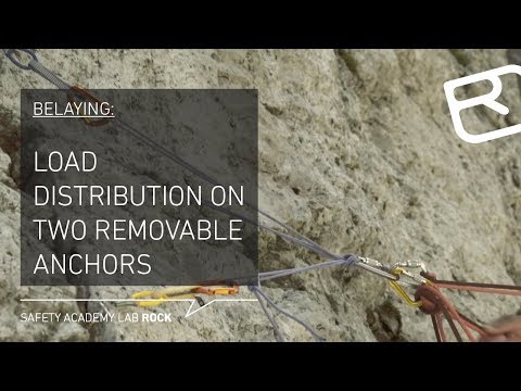Guide to belaying: Load distribution with two removable anchors – Tutorial (17/43) | LAB ROCK