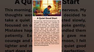 A Quiet Good Start  #affirmations #boostyourconfidence #learnenglish #quiet #good #start