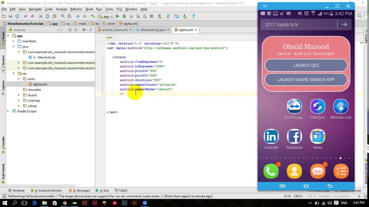 Android Animation Series Tutorial 5 Scale Animation | View Animations