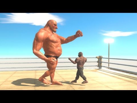 HILL GIANT in Boxing Ring on Building Top - Animal Revolt Battle Simulator