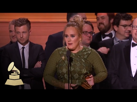 , title : 'Adele Wins Album Of The Year | Acceptance Speech | 59th GRAMMYs'
