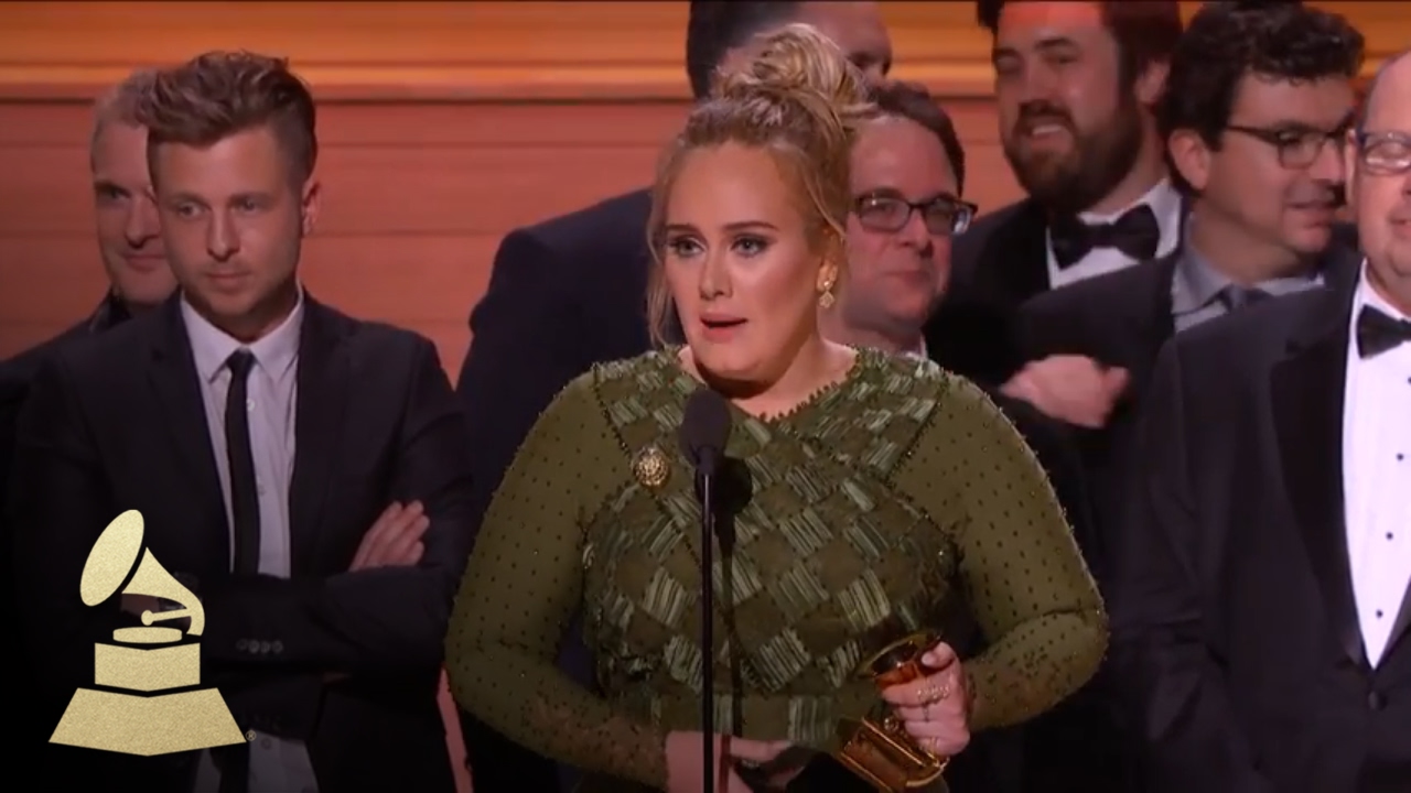 Adele Wins Album Of The Year | Acceptance Speech | 59th GRAMMYs thumnail