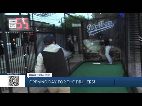 Cayden throws a heater at  the Drillers Opening Day!