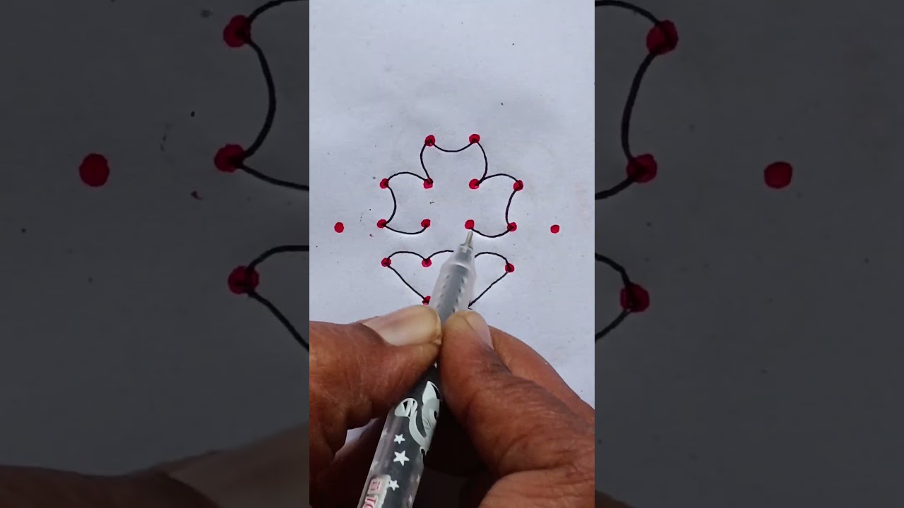 6×2 esay daily dots rangoli design
