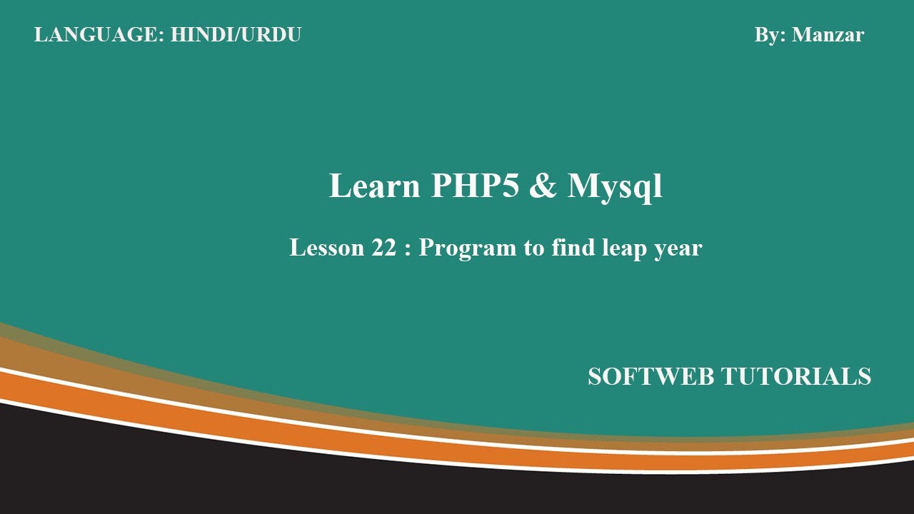 Program to find leap year | PHP tutorial in hindi
