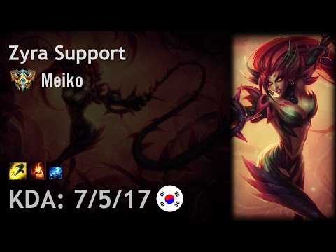 Zyra Support vs Lulu - Meiko - KR Challenger Patch 7.8