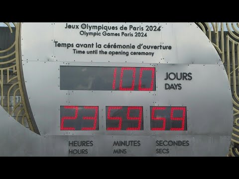 Video Thumbnail: In Paris, Olympic countdown clock shows 100 days until Games | AFP