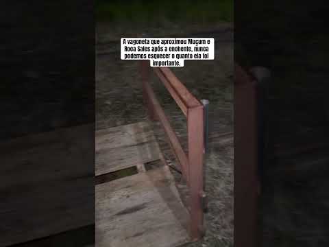 A vagoneta que aproximou Muçum e Roca Sales após a enchente.#riograndedosul #ponte #ferrovia