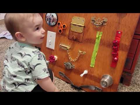 DIY Busy Board - Build a Toddler Busy Board with Items You Already Have Around The House