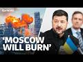 Footage Captures Biggest Ukrainian Attack On Moscow Since War Began