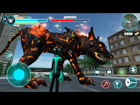 Spider Stickman Rope Hero City Battle | Spider Stickman Vs 3 Head Monster Dog - Android GamePlay HD