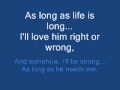 As long as he needs me lyrics