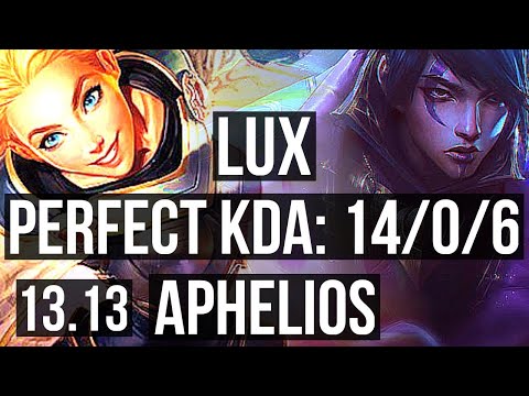 LUX & Senna vs APHELIOS & Blitz (ADC) | 14/0/6, Legendary, 1.6M mastery | EUW Diamond | 13.13