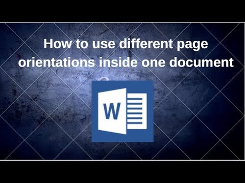How to use different page orientations inside one document