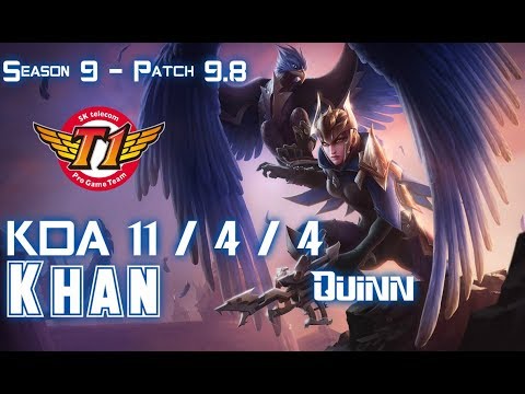 SKT T1 Khan QUINN vs DARIUS Top - Patch 9.8 KR Ranked