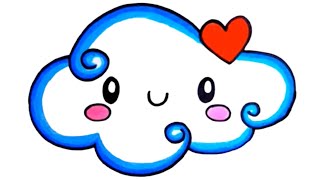 Como Desenhar NUVEM ANGELICAL FOFA -  Desenho Kawaii