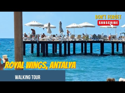 Royal Wings Hotel Lara Beach - Full Walking Tour of Pools, Gardens & Sandy Beach (Antalya, Turkey)