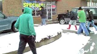 Barefoot Walker walks barefoot in snow, 11/30/2008, part 1 of 2